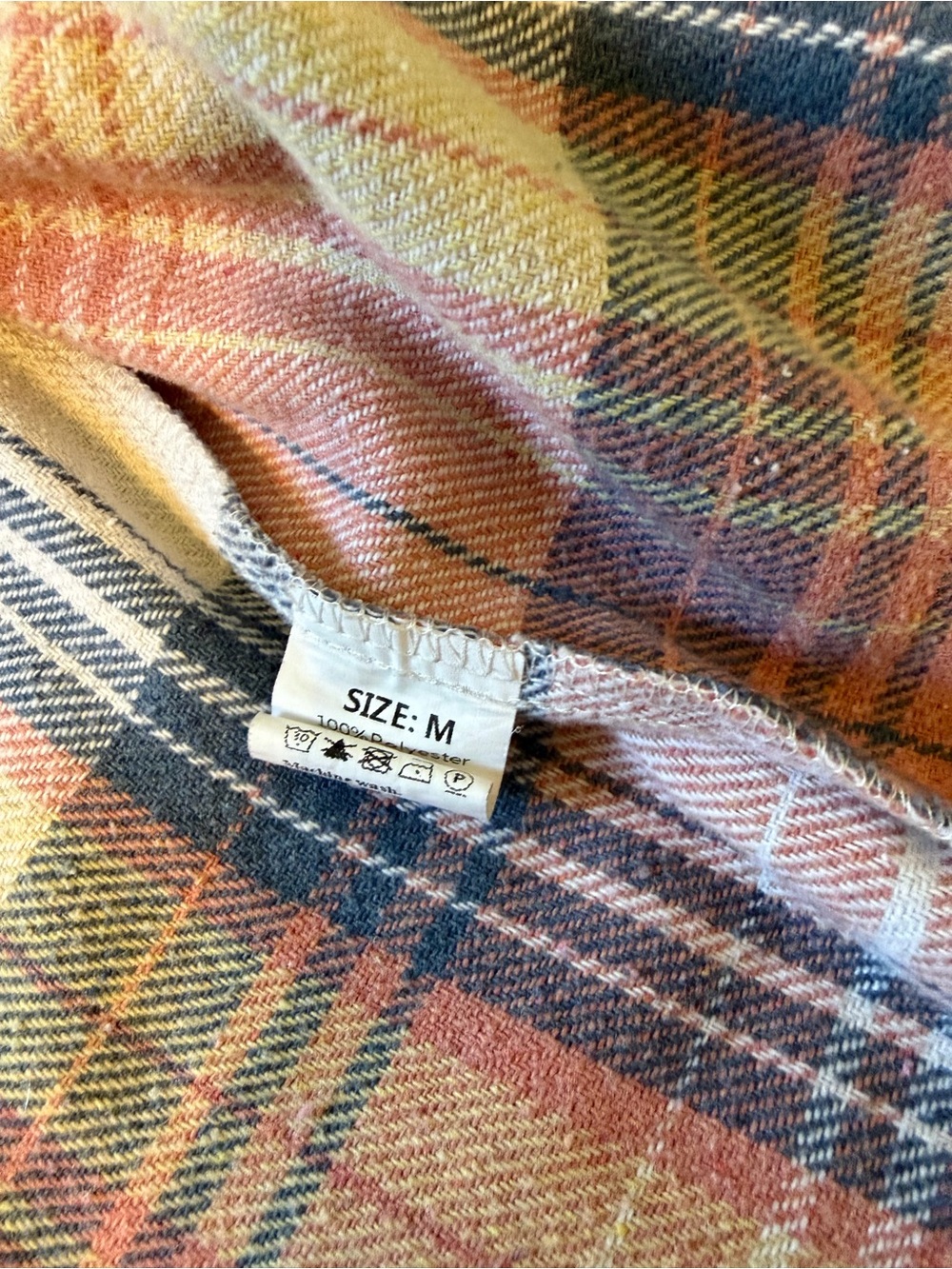 Women’s Plaid Button-Front Shirt Jacket in Pink & Blue - Picture 3 of 3